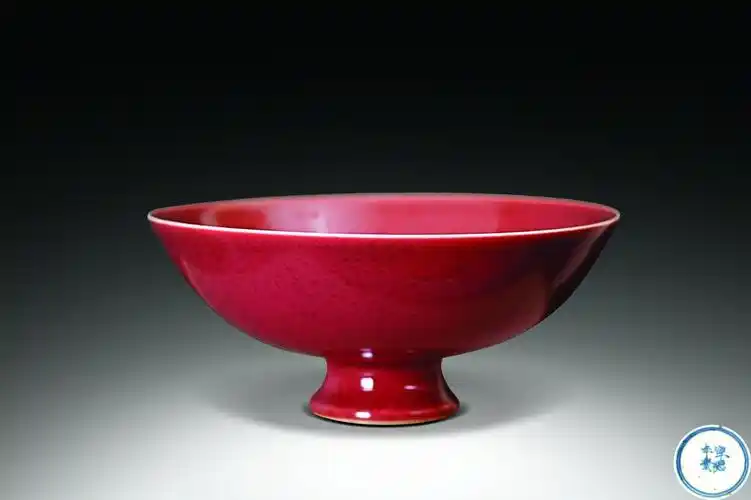 明 宣德 缸豆红釉低足碗