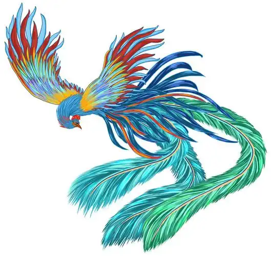 手绘山海经上古神兽夫诸凤凰麒麟青龙白虎朱雀玄武插画psd素材psd模版