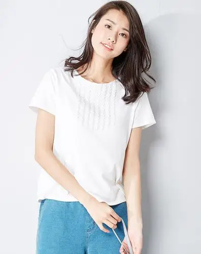 圆领复古花边宽松短袖t恤黑色