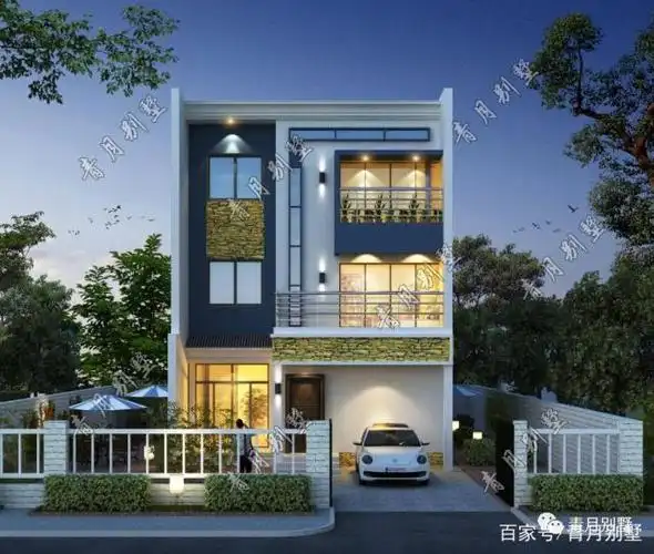 7米三层精致现代小别墅,小面宽也可以美得冒泡