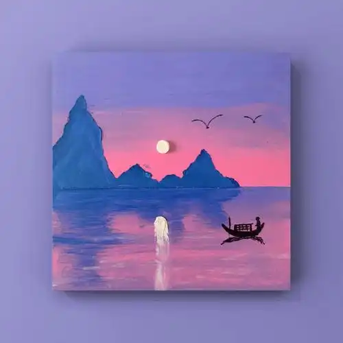 油画棒落日余晖附教程