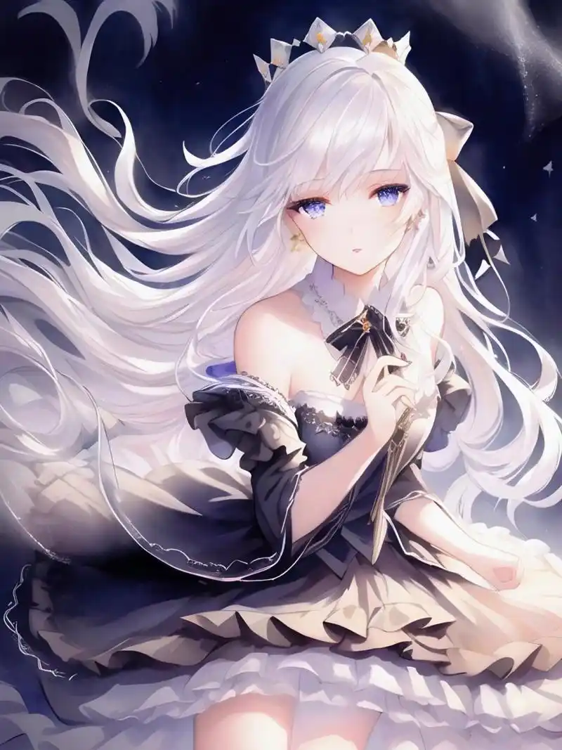 【draft】月光下的银发少女|二次元壁纸