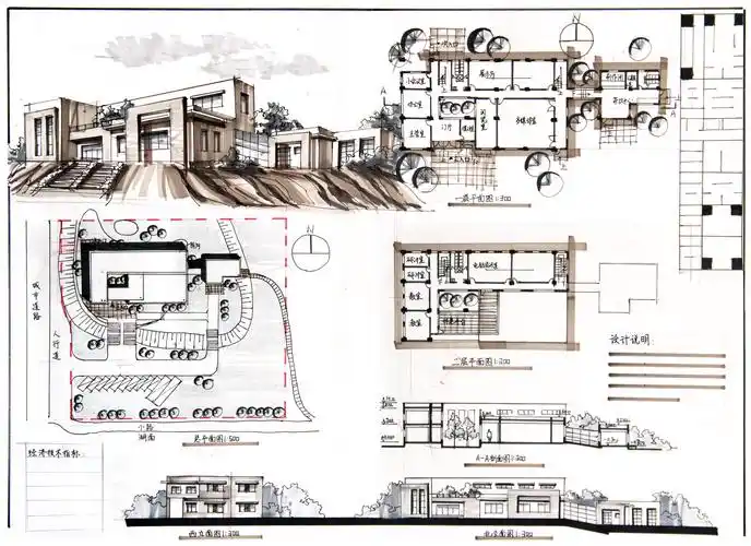快题灵感第01期丨建筑设计手绘快题抄绘灵感素材