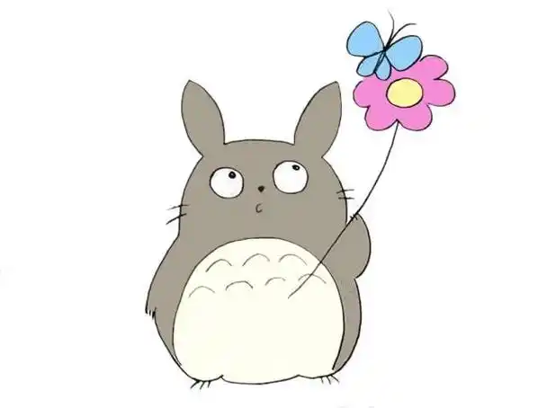 可爱小动物简笔画龙猫 简笔画图片大全-普车都