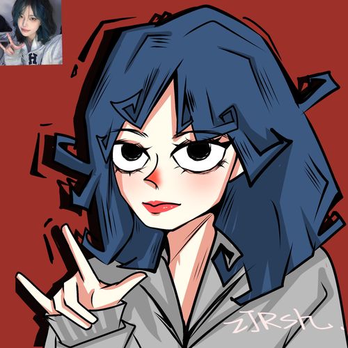 q版情侣头像卡通狼人杀手绘漫画真人写实照片转ps漫画设计礼物