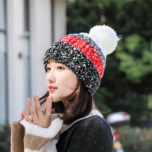 冬天帽子女冬季潮加厚可爱女士针织保暖护耳秋冬款毛线帽加绒韩版