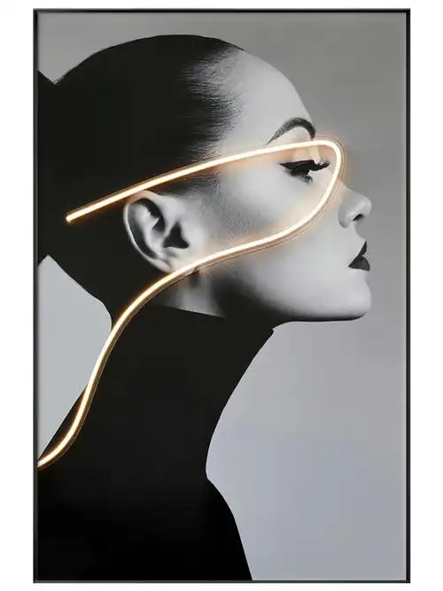 led发光人物装饰画玄关壁画现代轻奢客厅落地现代装饰画