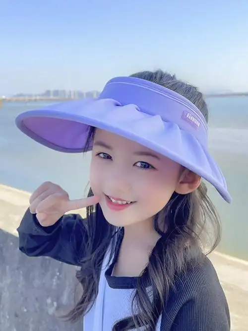 儿童帽子夏凉帽防紫外线男女童空顶防晒帽宝宝遮阳小孩高档太阳帽