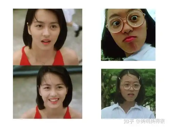 看看当年一代女神梁咏琪,在跟周星驰合作电影《百变星君》里的眼镜妹