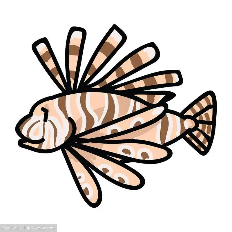 可爱的有毒狮子鱼卡通