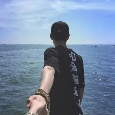 情侣头像一男一女分开两张背影