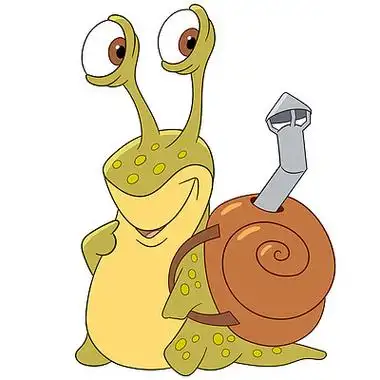 0带壳的可爱蜗牛的卡通插图101带有气泡的贝壳的卡通插图,在白色背景