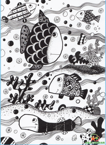 线描--海底世界