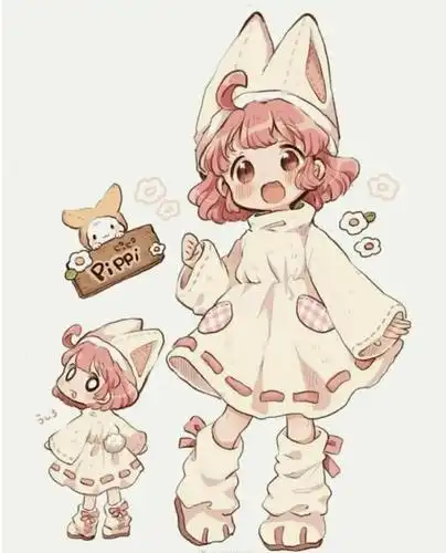 马克笔手绘可爱小女孩,画师:makarooru