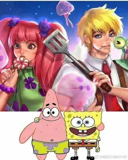 当海绵宝宝和派大星一起拟人化有的配一脸有的简直毁童年