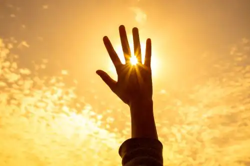 温暖的阳光穿过指缝