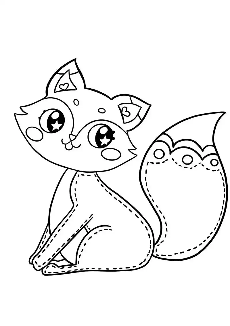 创意儿童画森林中的小狐狸