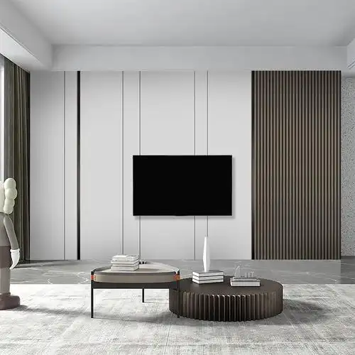 壁布现代轻奢木格栅电视机背景墙壁纸墙布客厅卧室2022年新款壁画