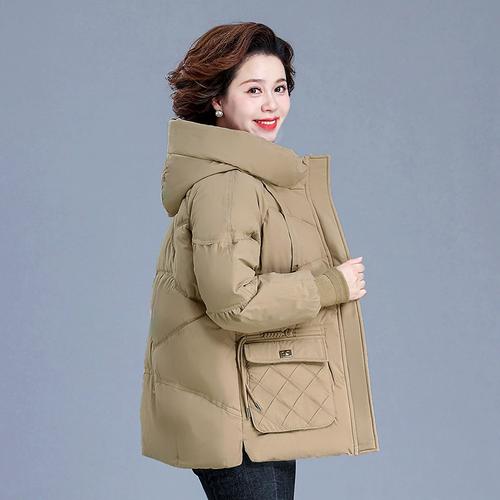 外套中年女装加厚棉袄妈妈装时尚羽绒棉服中老年女装棉衣冬装新款