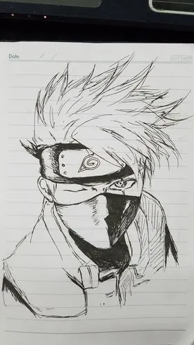 随手画中性笔手绘卡卡西