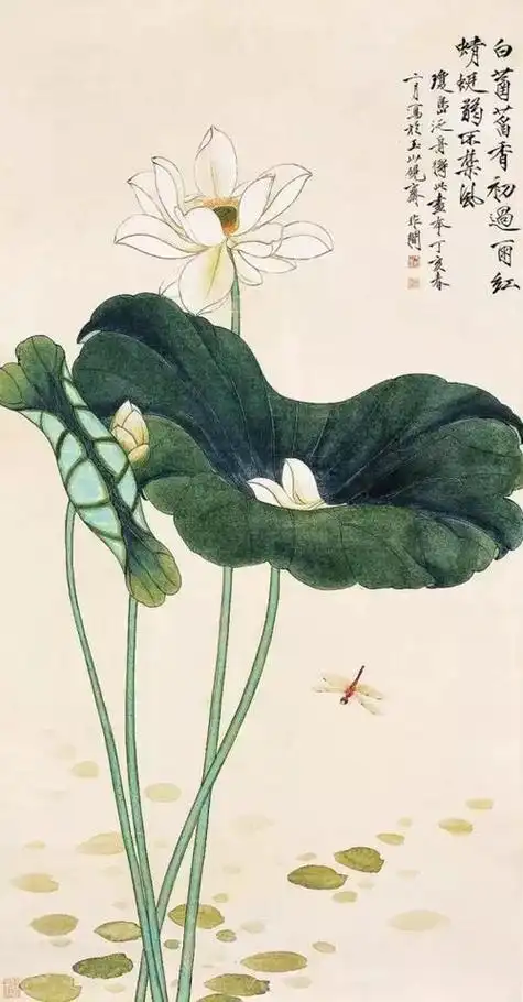 毛笔画荷花 毛笔画荷花简单图片