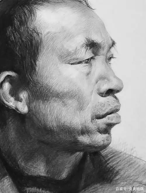 每日一画|素描头像侧脸步骤图「北京飙地画室」