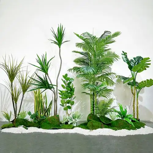 仿真植物造景组合室内商场橱窗假绿植装饰楼梯下拐角景观落地摆件