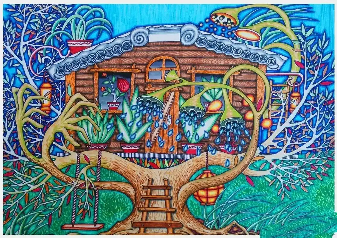 获奖美术作品一等奖绘画作品科幻画科学幻想画#创意画 #儿童创 - 抖音