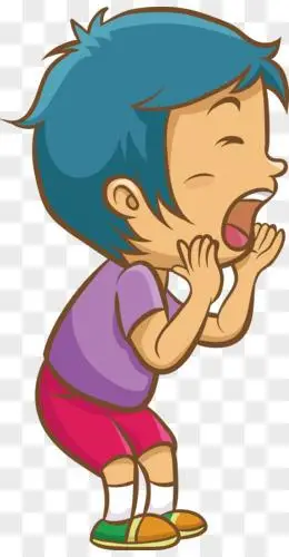 呼喊的小男孩矢量图