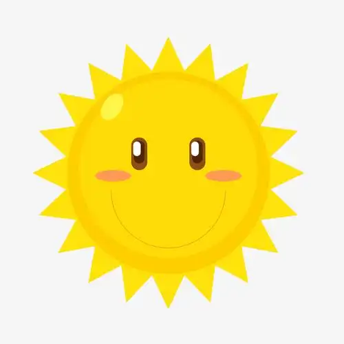 卡通微笑的黄色太阳