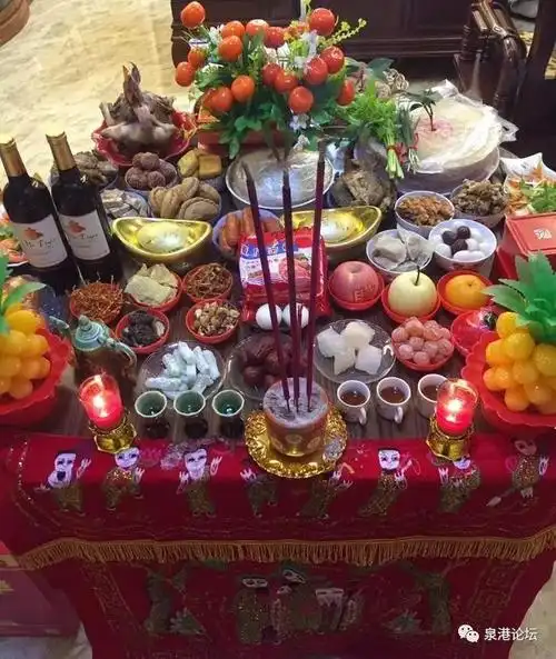 组图初九拜天公泉港人的供桌上都供着啥