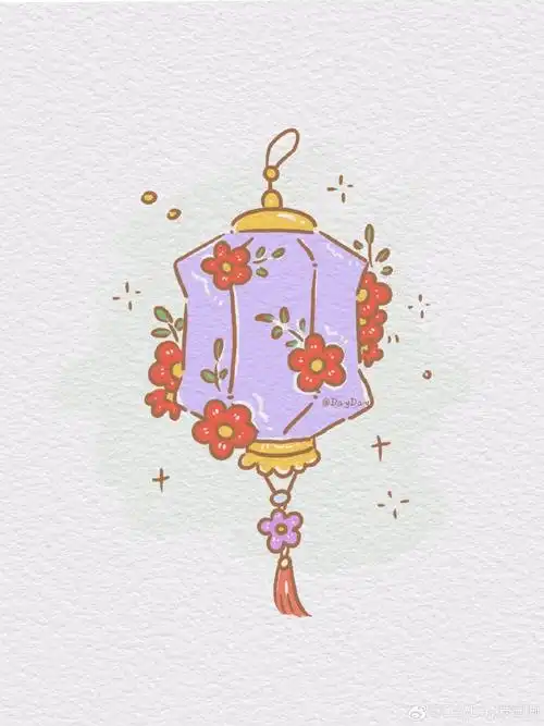 可爱简笔画|春节96元宵节给朋友画个一个可爱的小灯笼#亿点曝光计划