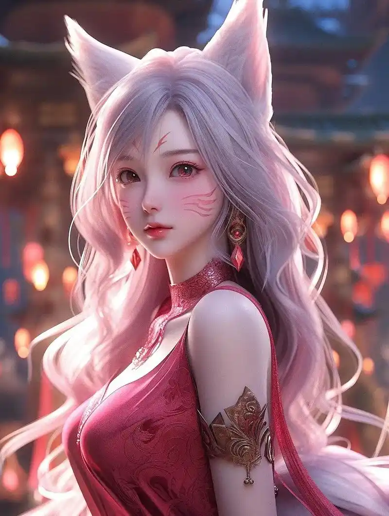 用ai画100个中国故事:九尾狐怎么画?01 东方九尾狐:人 - 抖音