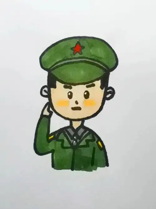 解放军简笔画,九一八警笛长鸣