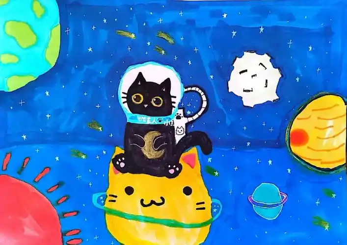 喵星人三年级儿童画给猫猫求名字