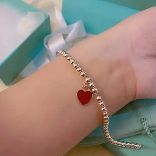 蒂芙尼红色爱心手链