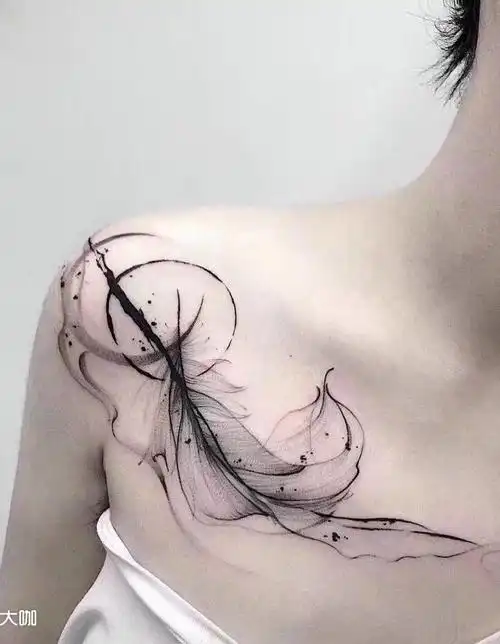 锁骨_纹身图案手稿图片_贾晟的纹身作品集