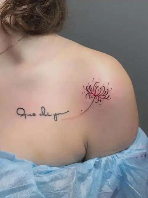 彼岸花_纹身图案手稿图片_朱琦的纹身作品集