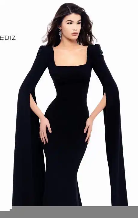 晚礼服裙女2021新款宴会性感优雅公司年会黑色礼服