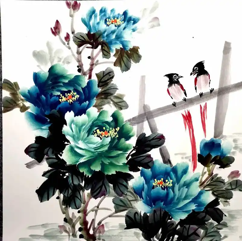 写意花鸟 #国画写意牡丹 #国画教程  - 抖音