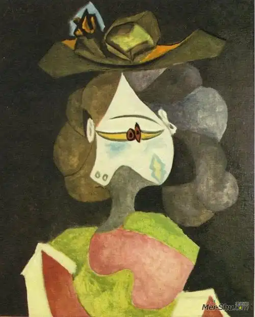 戴花帽子的女子 毕加索作品赏析