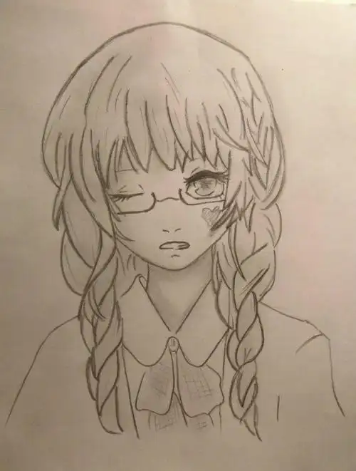 初学者用铅笔画的女孩(30张)