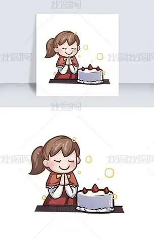生日许愿的小女孩png