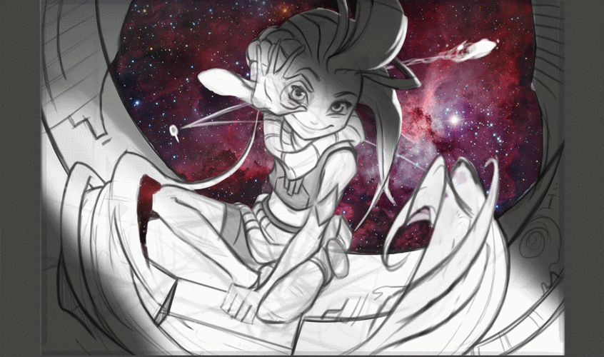 基础搬运暮光星灵佐伊原画创作过程