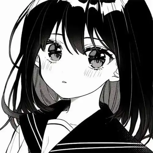 女生头像漫画黑白温柔可爱图片_女生动漫头像_头像屋