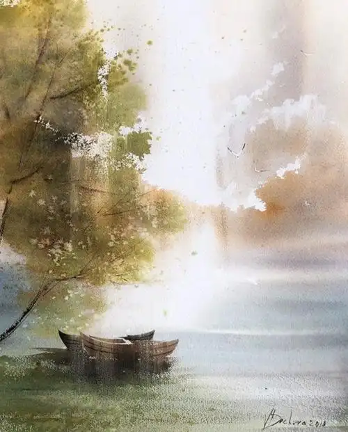 超美的水彩风景画,简直就是人间仙境