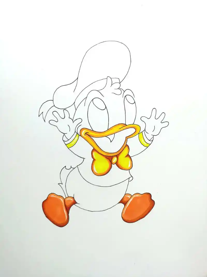 画只可爱的唐老鸭#绘画 #儿童画 #临摹 #手绘教程  - 抖音