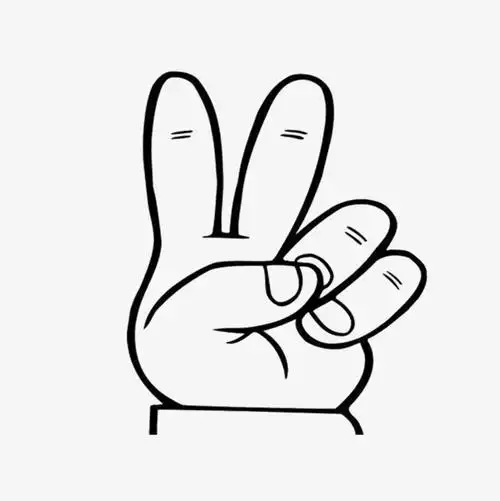 剪刀手的简笔画