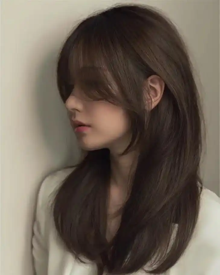 八字刘海 #高层次长发 今年最火的发型 不剪会后悔! 73圆脸 方脸
