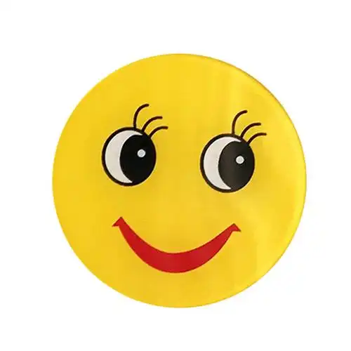 号码牌银行酒店员工号牌 黄色圆形徽章别针式卡通可爱圆形笑脸工牌